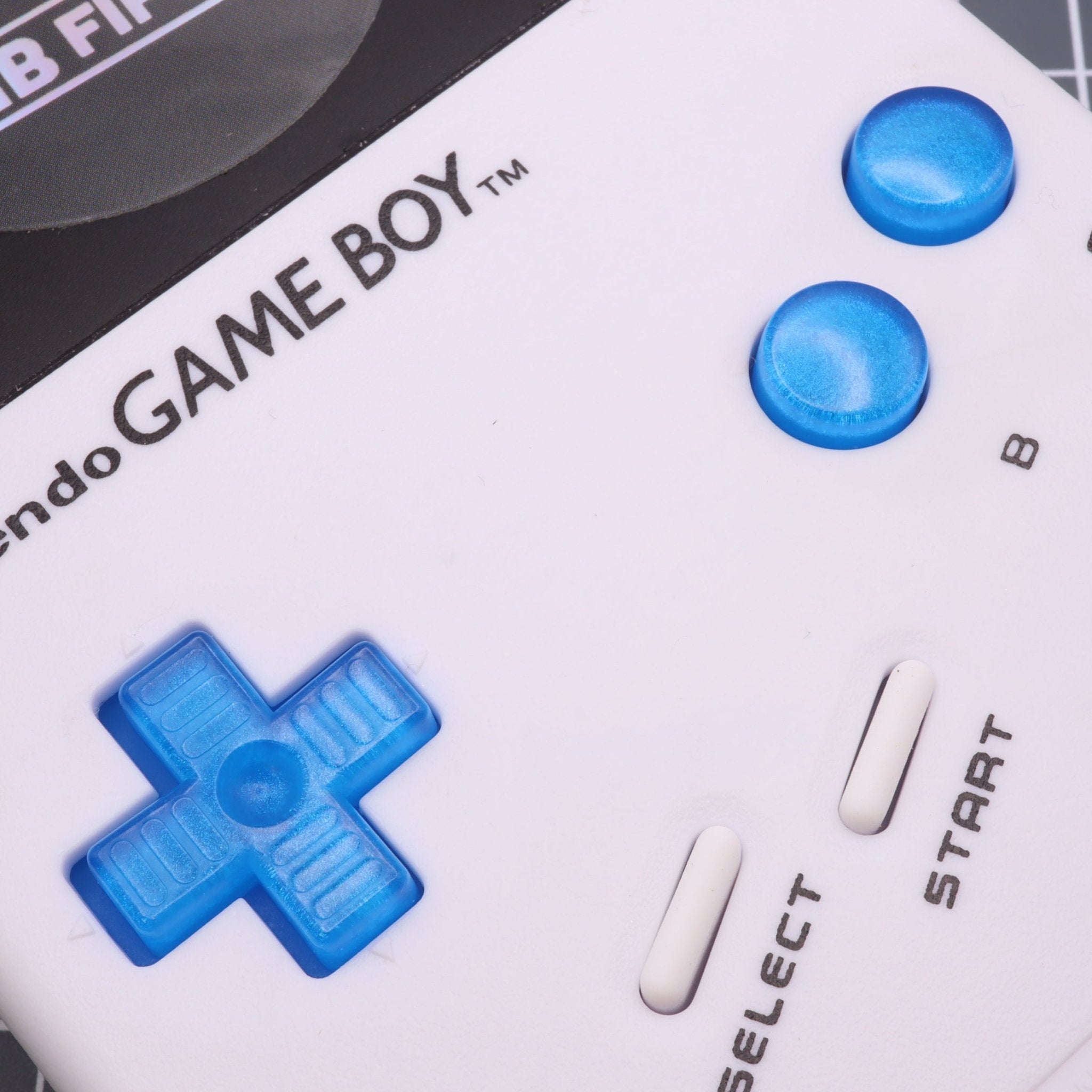 Hand cast resin buttons for Nintendo Game Boy Original DMG-01 (Game Boy Classic) - Blueberry candy | Lab Fifteen Co - 5