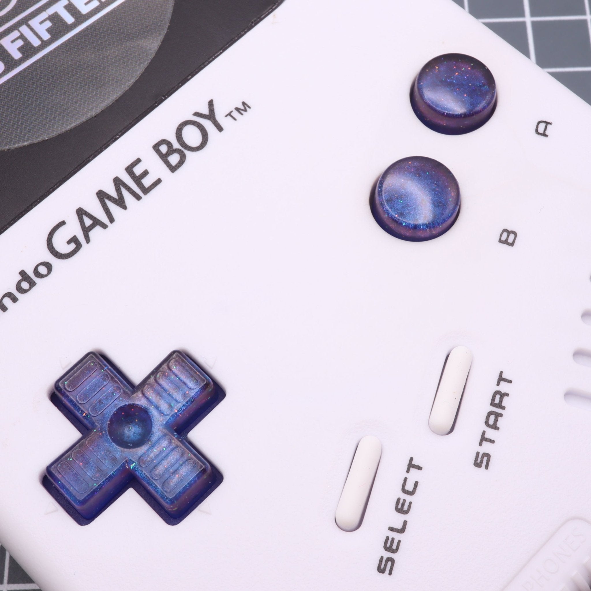 Hand cast resin buttons for Nintendo Game Boy Original DMG-01 (Game Boy Classic) - Cosmic blue | Lab Fifteen Co - 5