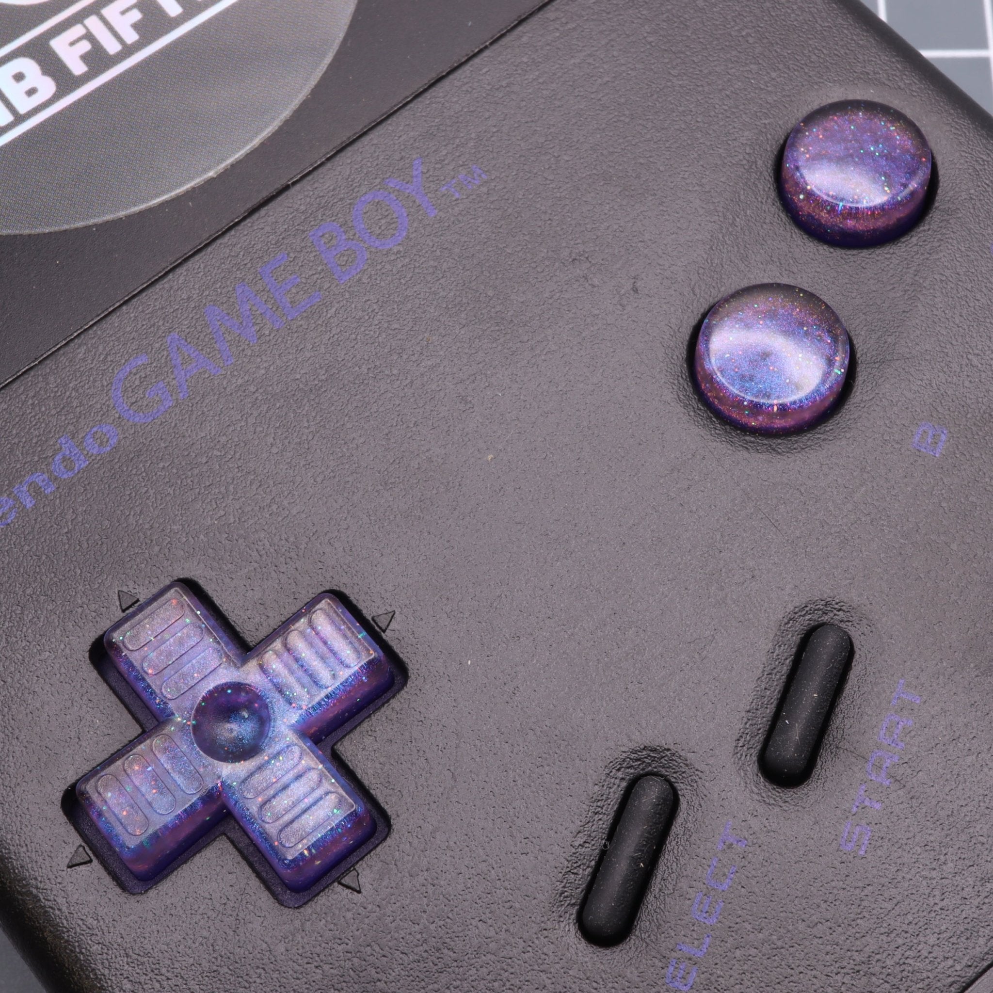 Hand cast resin buttons for Nintendo Game Boy Original DMG-01 (Game Boy Classic) - Cosmic purple | Lab Fifteen Co - 3