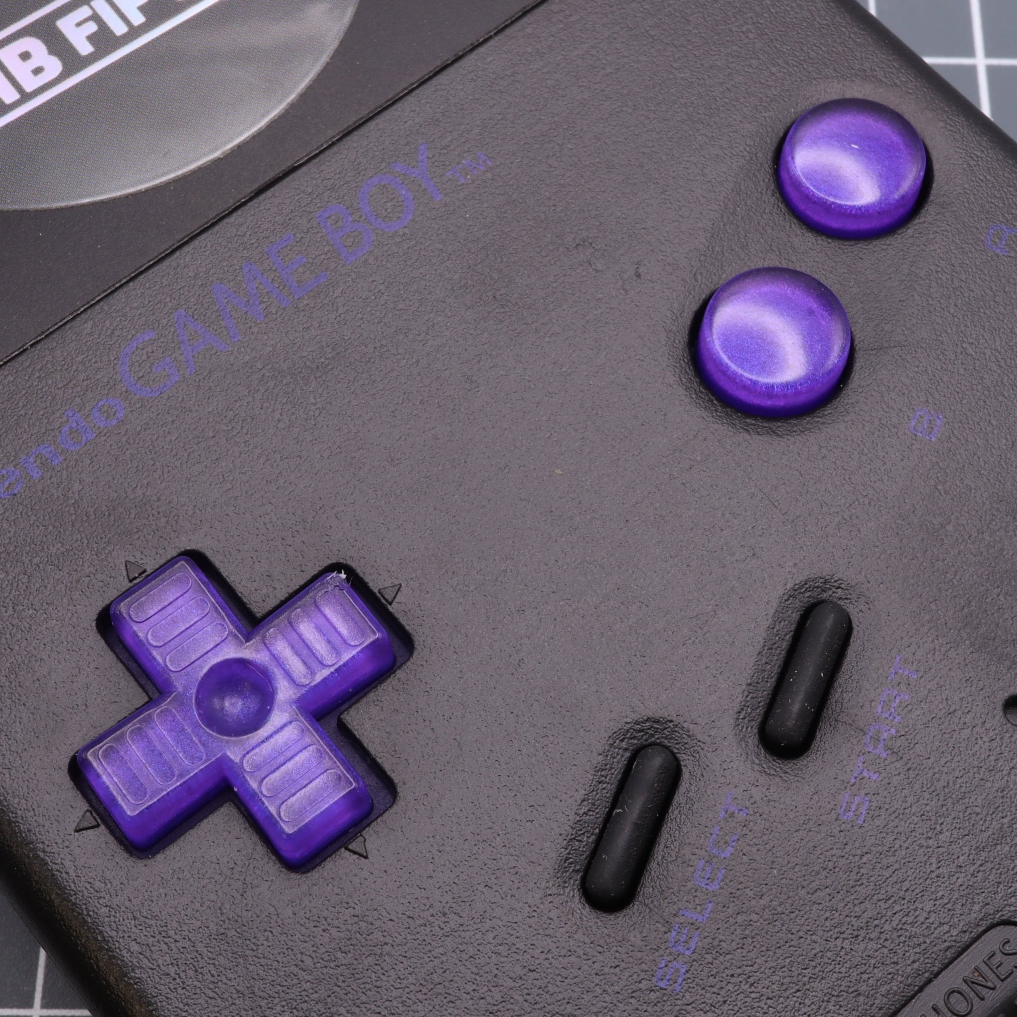 Hand cast resin buttons for Nintendo Game Boy Original DMG-01 (Game Boy Classic) - Grape candy | Lab Fifteen Co - 6
