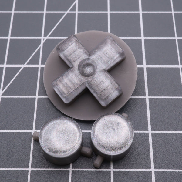 Hand cast resin buttons for Nintendo Game Boy Original DMG-01 (Game Boy Classic) - Metallic silver | Lab Fifteen Co - 1