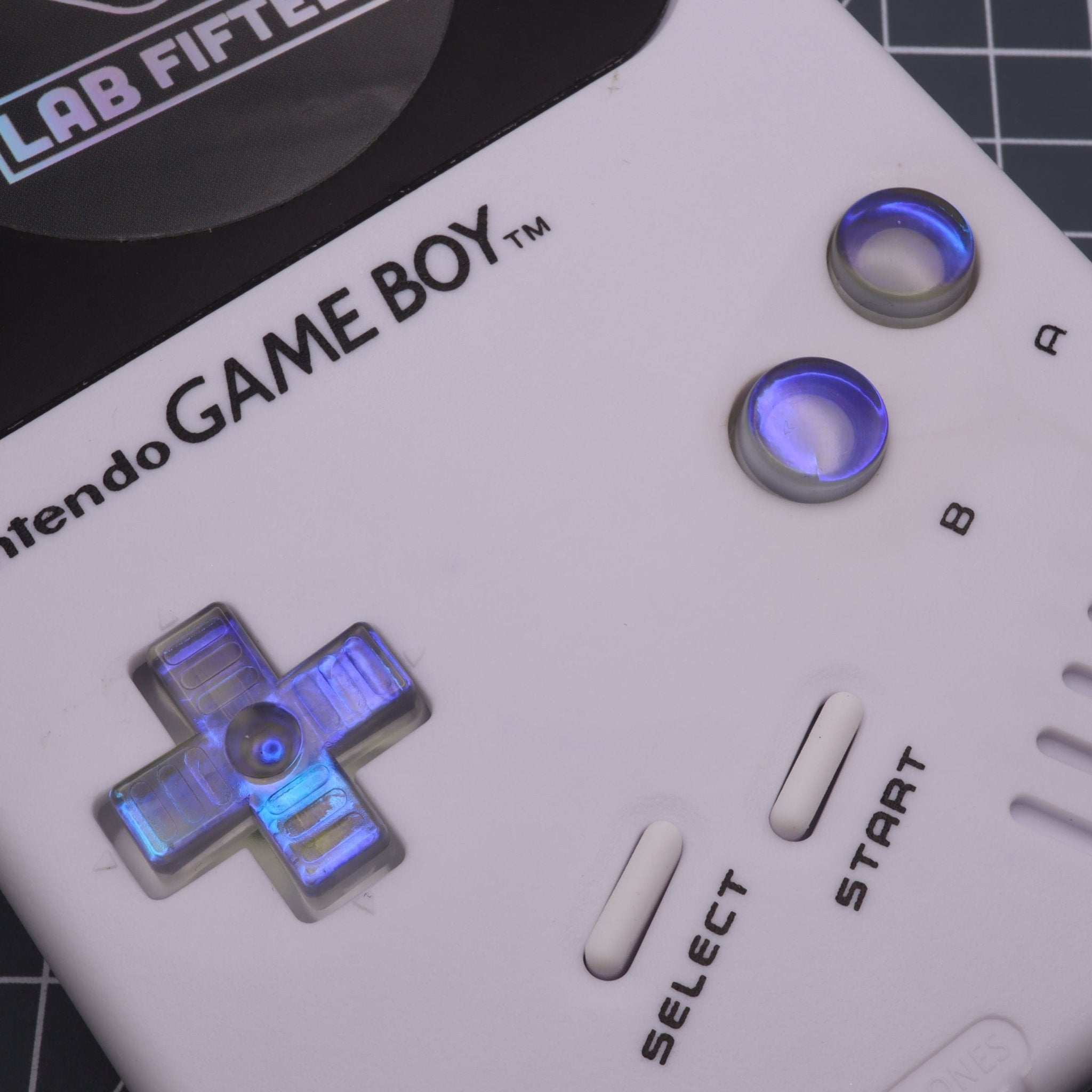 Hand cast resin buttons for Nintendo Game Boy Original DMG-01 (Game Boy Classic) - Midnight opal | Lab Fifteen Co - 4