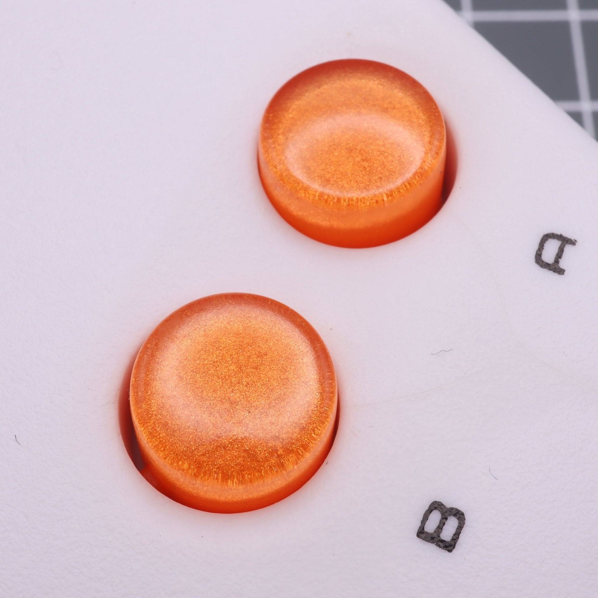 Hand cast resin buttons for Nintendo Game Boy Original DMG-01 (Game Boy Classic) - Orange candy | Lab Fifteen Co - 4