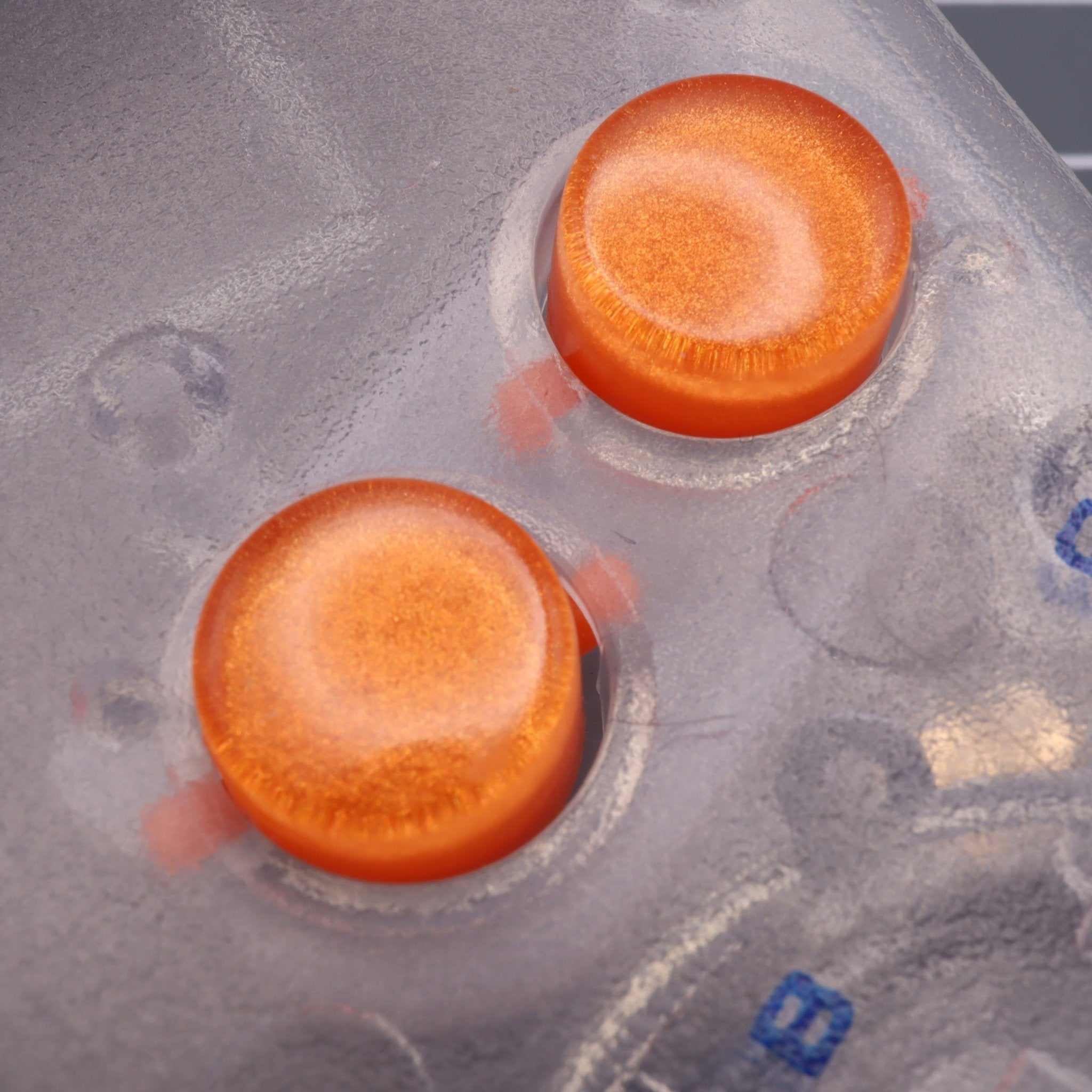 Hand cast resin buttons for Nintendo Game Boy Original DMG-01 (Game Boy Classic) - Orange candy | Lab Fifteen Co - 9