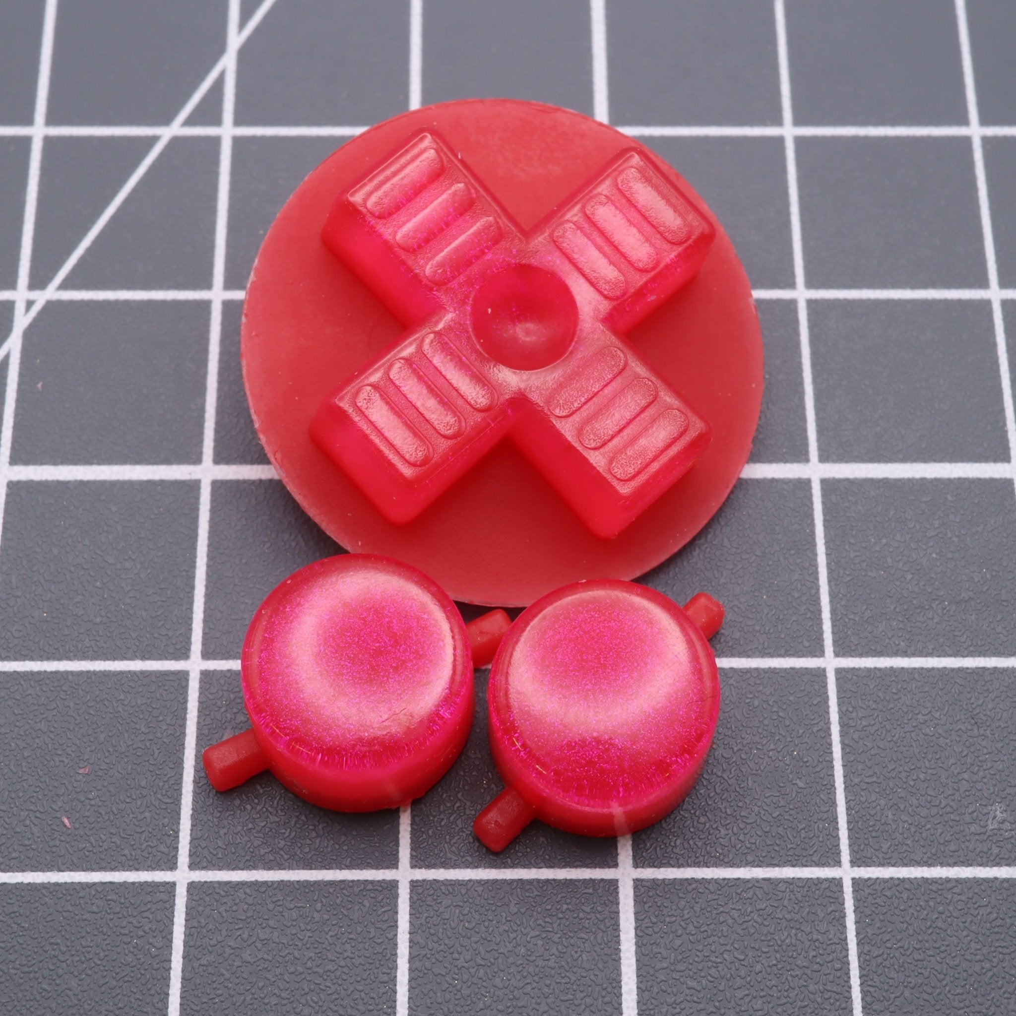 Hand cast resin buttons for Nintendo Game Boy Original DMG-01 (Game Boy Classic) - Raspberry candy | Lab Fifteen Co - 1