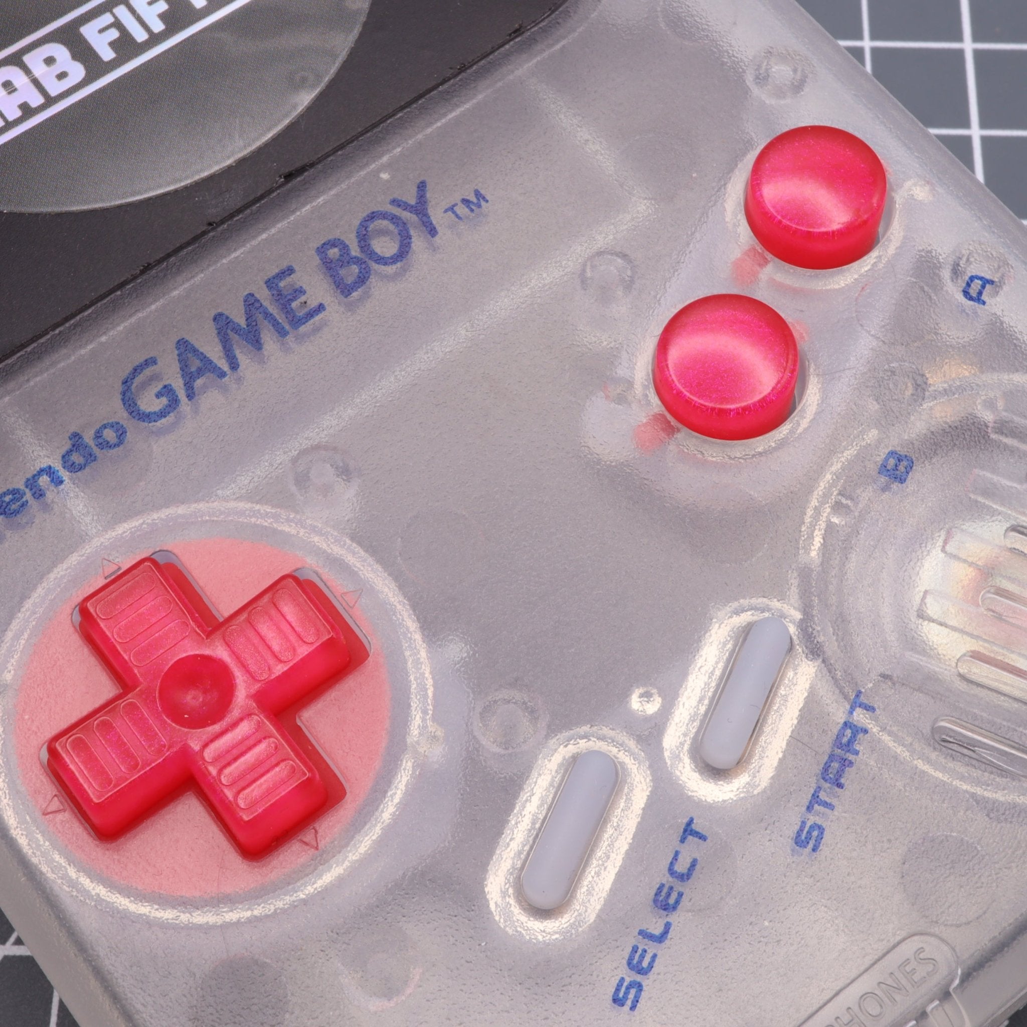 Hand cast resin buttons for Nintendo Game Boy Original DMG-01 (Game Boy Classic) - Raspberry candy | Lab Fifteen Co - 8