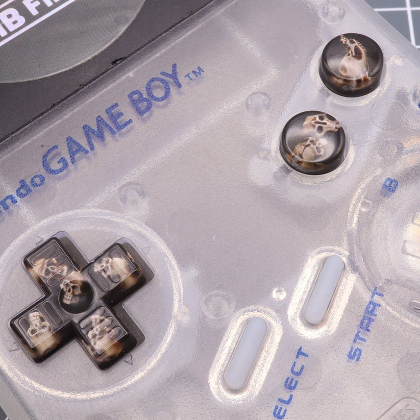 Visual Gameboy Buttons Custom resin buttons for Game Boy DMG - Skulls | Lab Fifteen Co