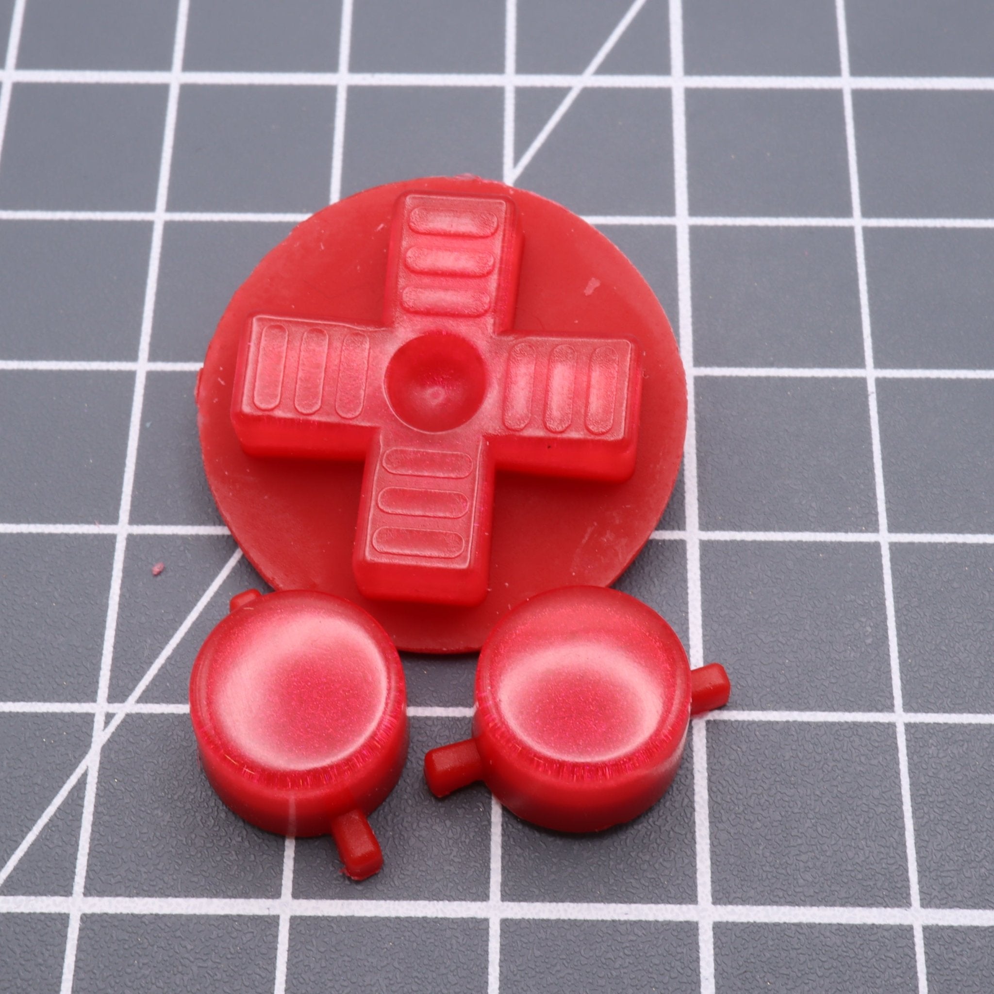 Hand cast resin buttons for Nintendo Game Boy Original DMG-01 (Game Boy Classic) - Strawberry candy | Lab Fifteen Co - 1