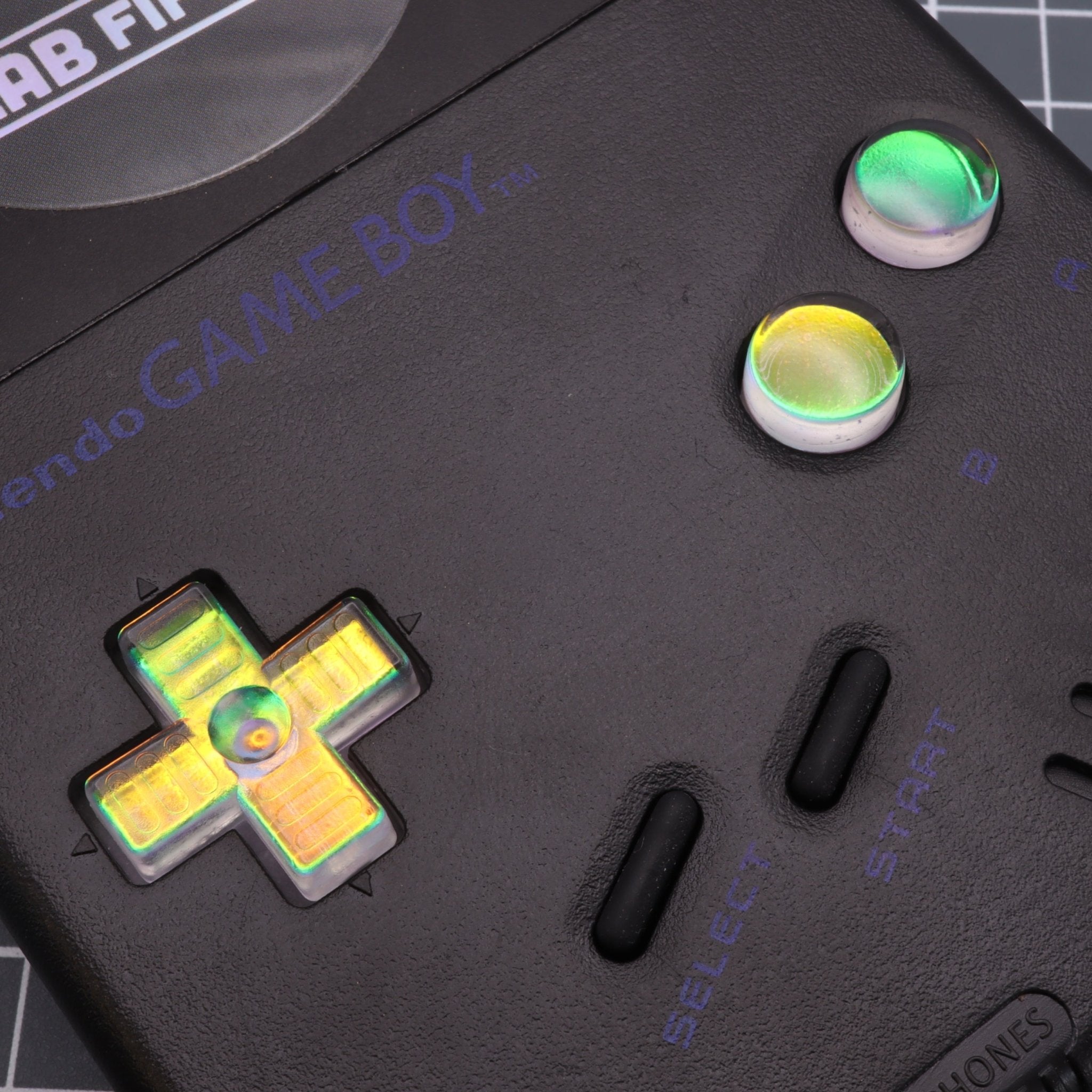 Hand cast resin buttons for Nintendo Game Boy Original DMG-01 (Game Boy Classic) - Sunset opal | Lab Fifteen Co - 6
