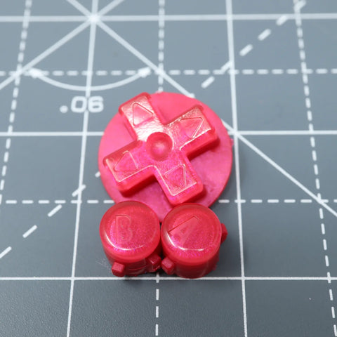 Hand cast custom resin buttons for Nintendo Game Boy Advance - Raspberry Candy [GBA AGB] | Lab Fifteen Co