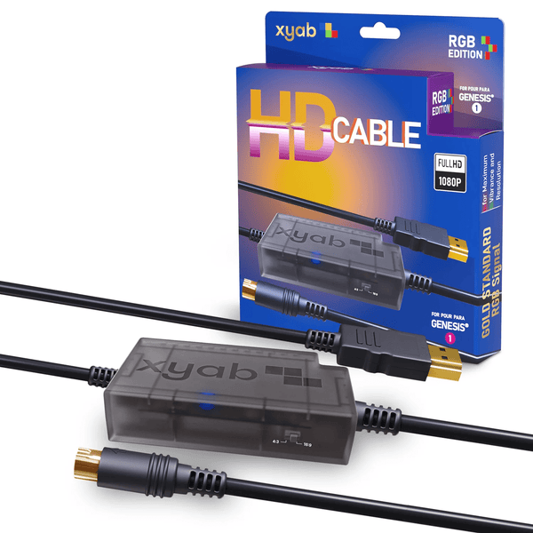 HDMI adapter converter cable for Sega Genesis / Megadrive 1 consoles RGB with upscaling | XYAB - 1