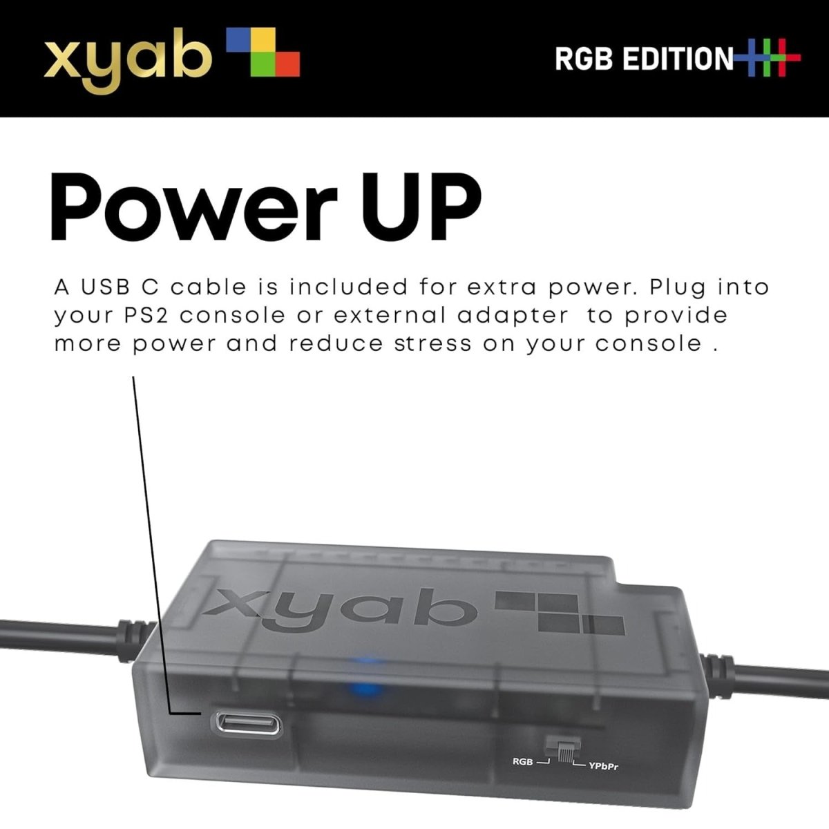 HDMI adapter converter cable for Sony PS1 (PSOne) & PS2 PlayStation 1 & 2 RGB+ HD with upscaling | XYAB - 8