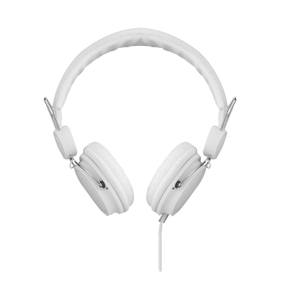Headphones for iPhone iPod iPad MP3 on ear earphones inline mic - White | Delta - 3