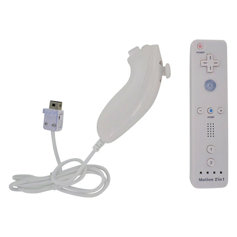 Controller for Nintendo Wii with Nunchuk wireless Motion Plus & silicone case & wrist strap - White | ZedLabz