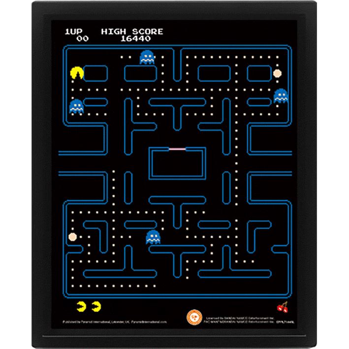 Pac-Man maze framed 3D lenticular print 20 x 25cm | Pyramid