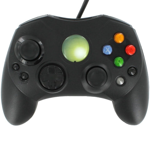Compatible wired slim S-Type gamepad controller for original Microsoft Xbox - 2 pack black | ZedLabz
