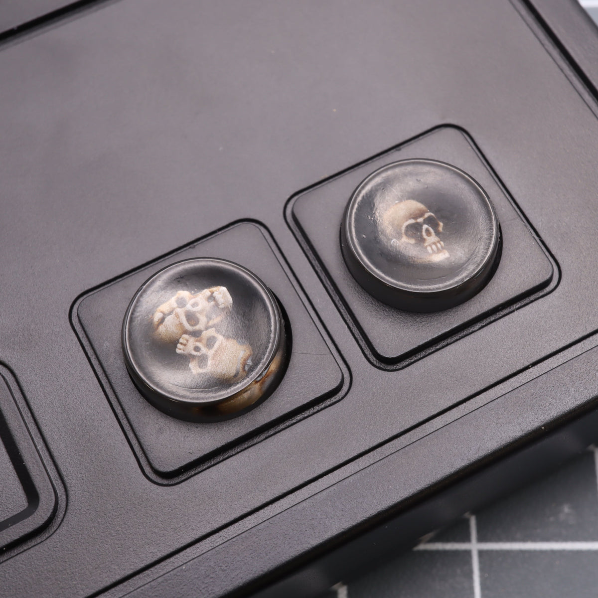 Hand cast custom resin buttons for Nintendo NES controller NES-004 (also fits Game Boy DMG-01) - Skull | Lab Fifteen Co