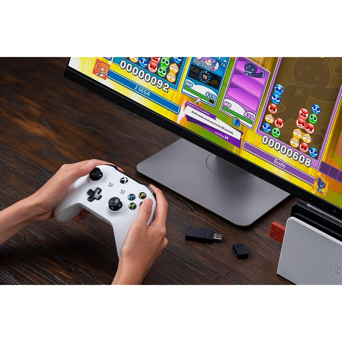Wireless USB Adapter 2 - Bluetooth controller receiver for Switch, PC, macOS, Raspberry Pi & PS Classic - Brown | 8BitDo