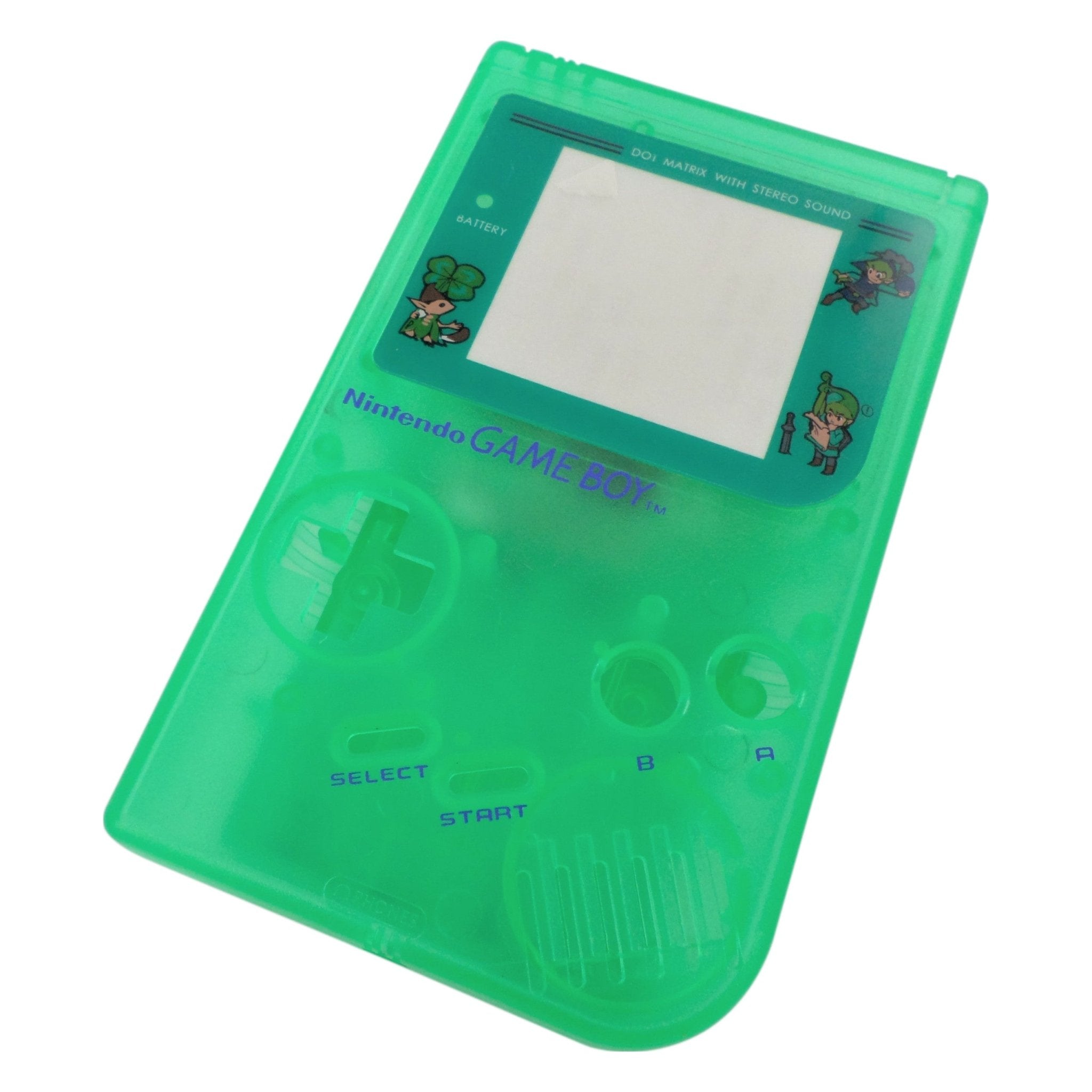 Housing shell case repair kit for Nintendo Game Boy DMG - 01 repair case shell with Zelda screen - Glow in the dark Green Zelda Edition | ZedLabz - 1