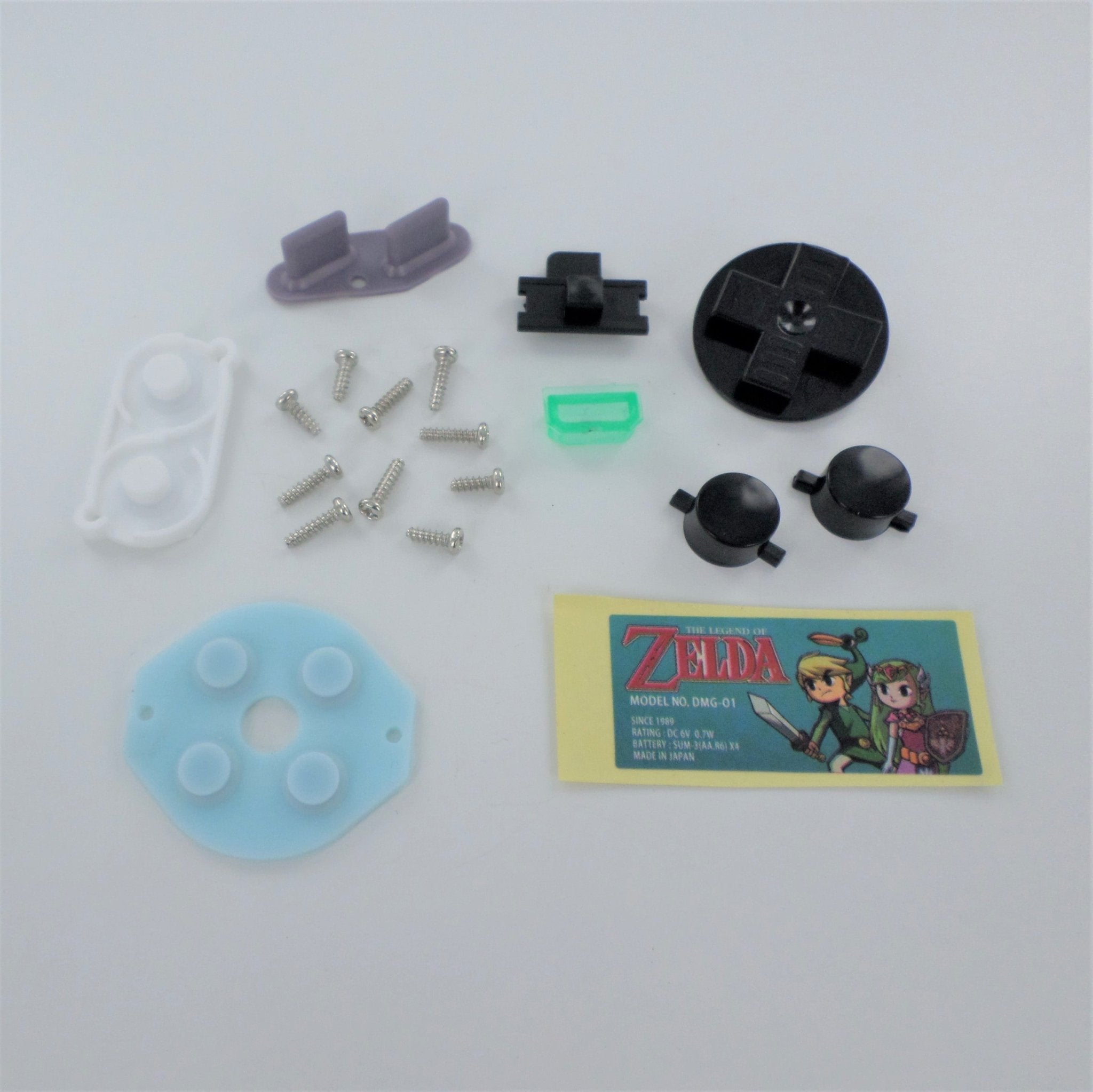 Housing shell case repair kit for Nintendo Game Boy DMG - 01 repair case shell with Zelda screen - Glow in the dark Green Zelda Edition | ZedLabz - 2