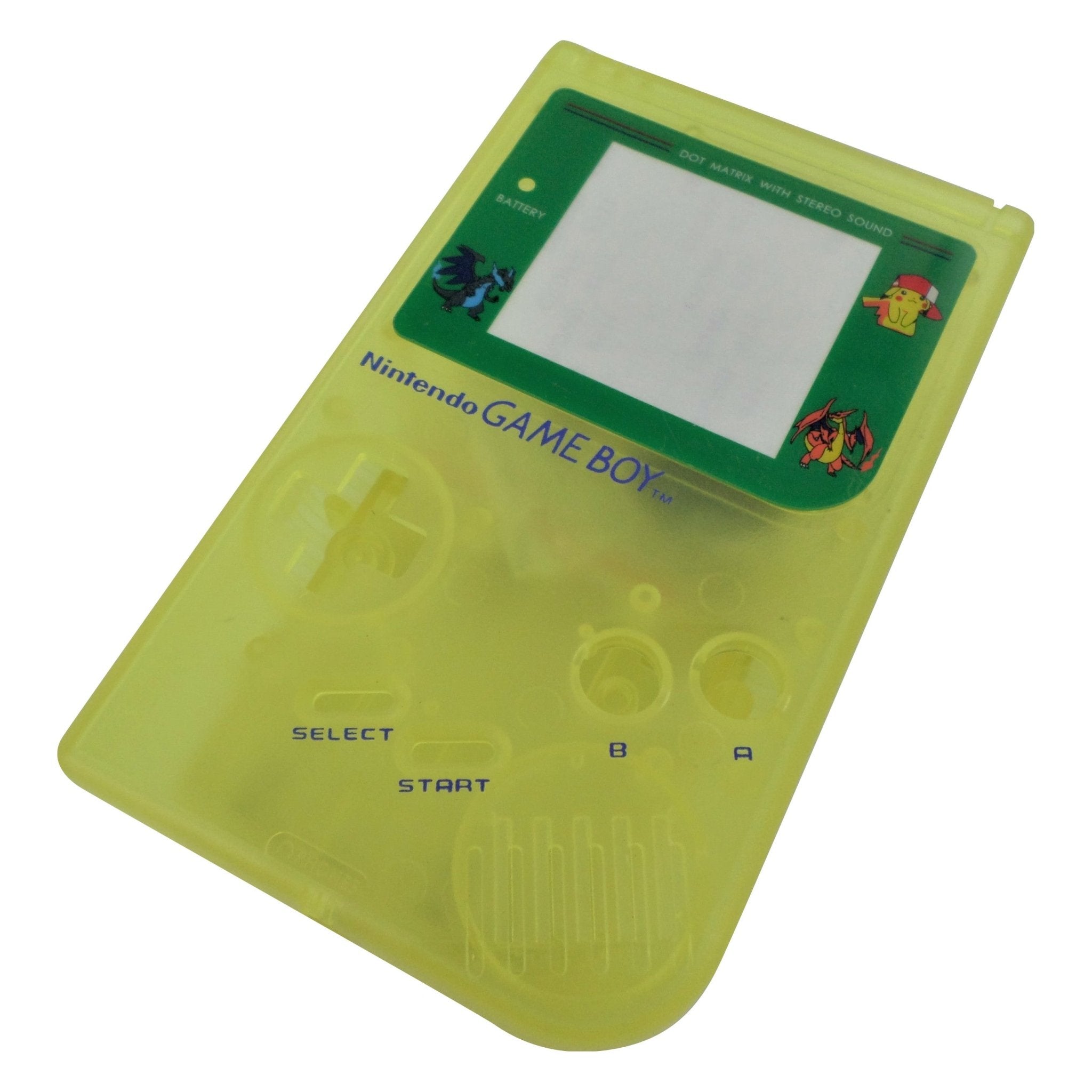 Housing shell case repair kit for Nintendo Game Boy DMG - 01 replacement repair case shell with Pokemon screen - Glow in the dark Yellow Pokemon Edition | ZedLabz - 1
