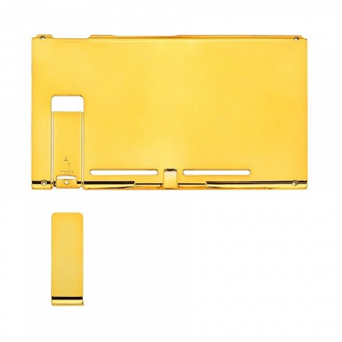 Housing shell for Nintendo Switch console back plate with kickstand hard cover - Chrome Gold | ZedLabz - 1