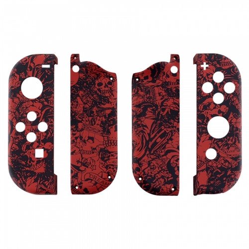 Housing shell for Nintendo Switch Joy - Con controller hard casing replacement soft touch - Crazy skull Red | ZedLabz - 1