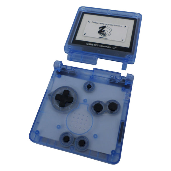 Housing shell kit for Nintendo Game Boy Advance SP GBA complete set replacement mod kit - clear blue | ZedLabz