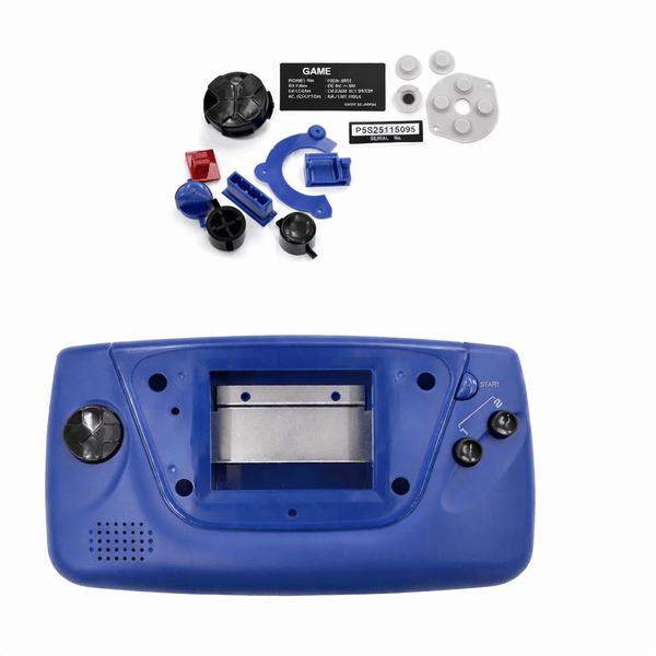 Housing shell kit for Sega Game Gear inc buttons & membranes - Blue | Hispeedido - 1