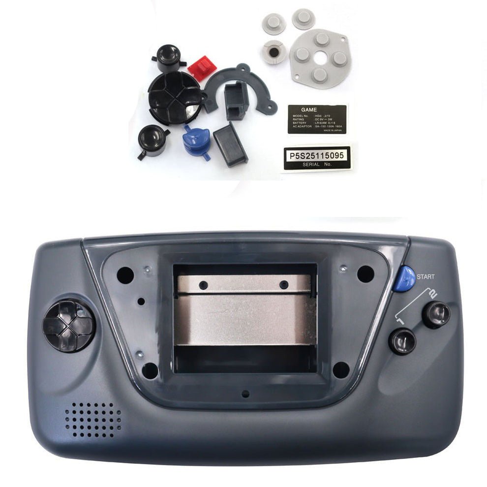 Housing shell kit for Sega Game Gear inc buttons & membranes - Grey | Hispeedido - 1