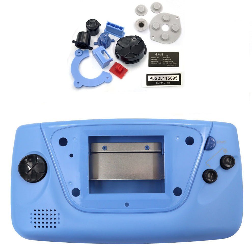 Housing shell kit for Sega Game Gear inc buttons & membranes - Light blue | Hispeedido - 1