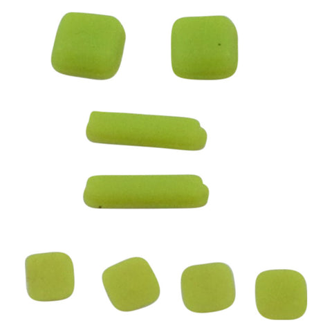 Feet and screw cover set for DS Lite console rubber silicone with adhesive replacement - Green | ZedLabz