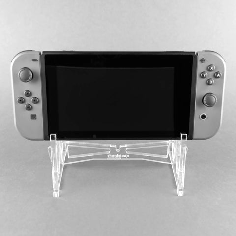 Displai Pro display stand for Nintendo Switch console - Frosted Clear | Rose Colored Gaming