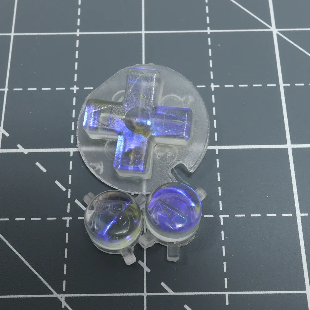 Hand cast resin buttons for Nintendo Game Boy Original DMG-01 (Game Boy Classic) - Midnight opal | Lab Fifteen Co