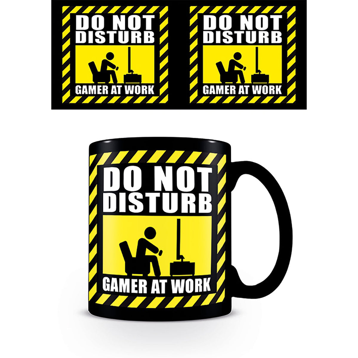 Do not disturb gamer at work black ceramic mug 11oz 315ml | Pyramid