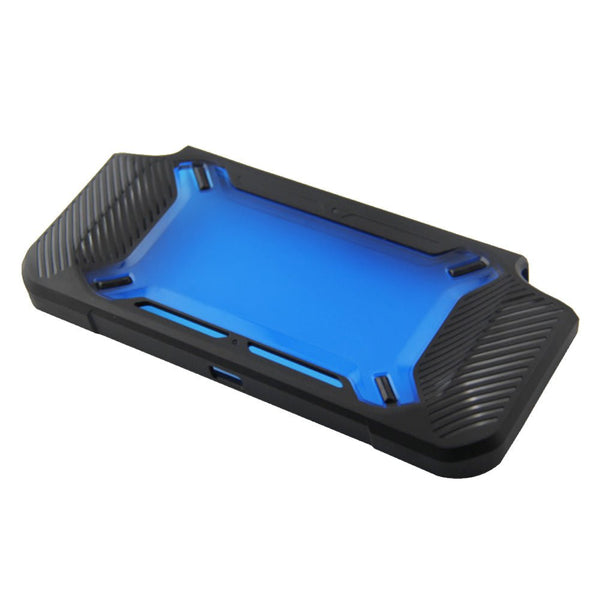 Hybrid cover for Nintendo Switch Console TPU snap on tough case protective bumper - black & blue | ZedLabz