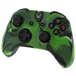 ZedLabz silicone rubber skin grip cover & thumb grip pack for Xbox One controller - camo green