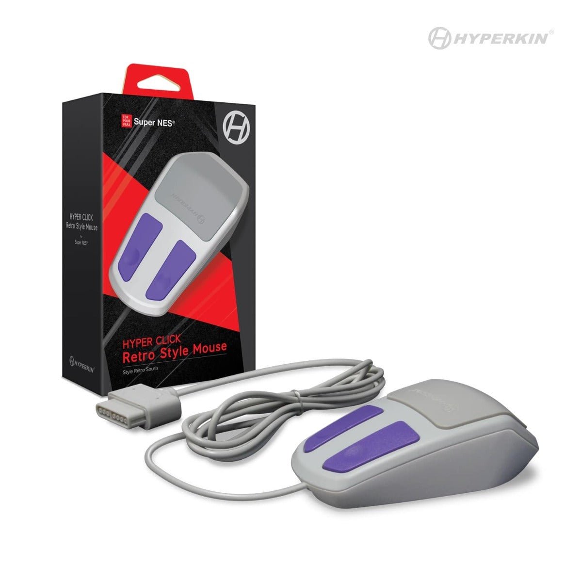 Hyper Link Mouse Hyper click retro style mouse for Nintendo Snes - Grey | Hyperkin