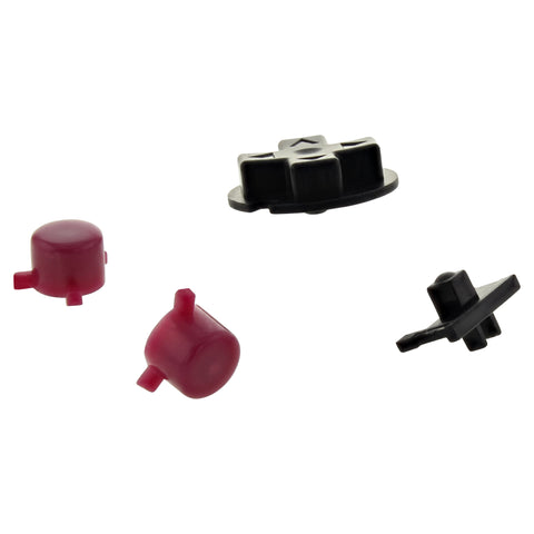 Action Buttons & D-Pad Set For Odroid-Go Advance Console - Maroon Red & Black | ZedLabz