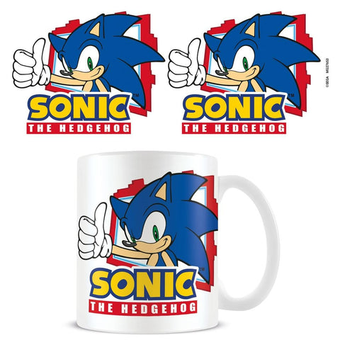 Sonic The Hedgehog Thumbs Up official mug 11oz/315ml white ceramic | Pyramid