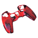 Skin grip cover for Sony PS5 controller silicone rubber leather textured - Camo Red | ZedLabz