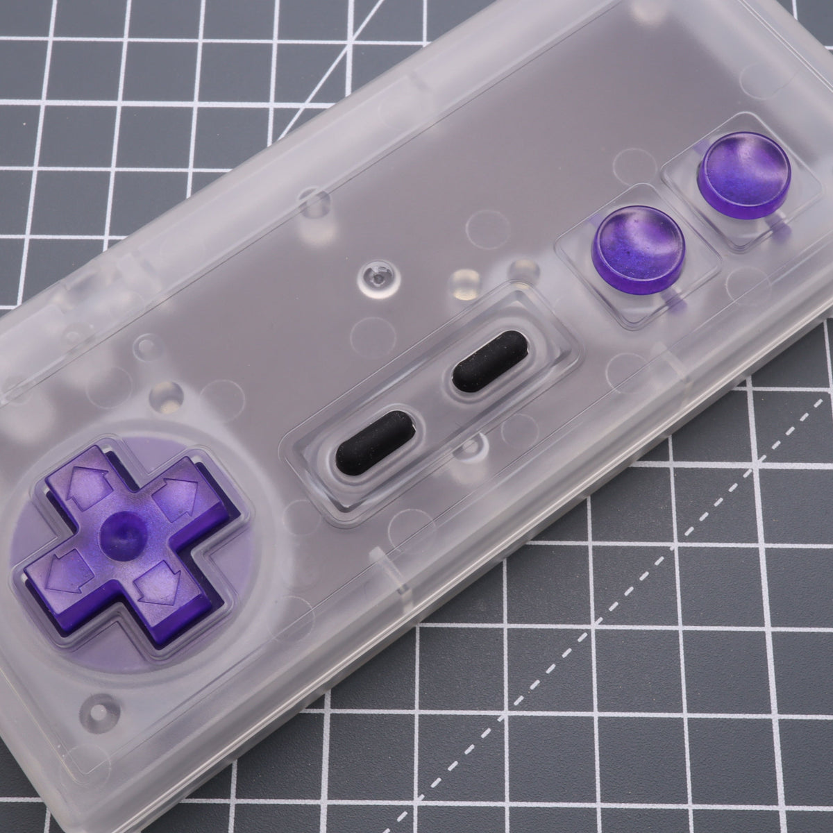 Hand cast custom resin buttons for Nintendo NES controller NES-004 (also fits Game Boy DMG-01) - Grape Candy | Lab Fifteen Co