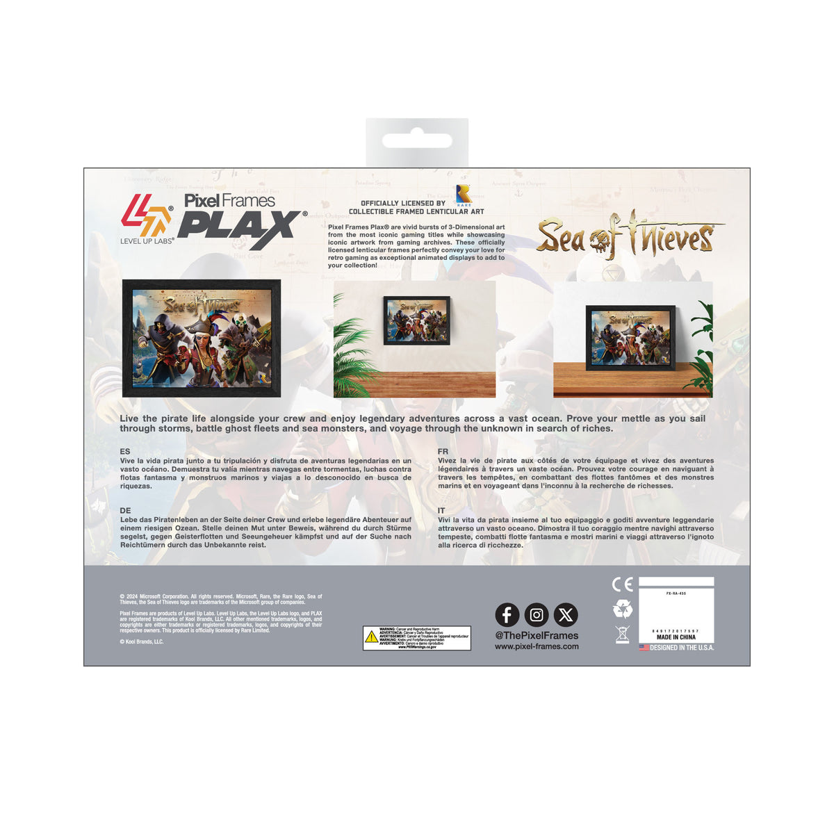 Sea of Thieves Call to Adventure Plax lenticular frame wall art officially licensed 10"x12" inch (25x30cm) | Pixel Frames