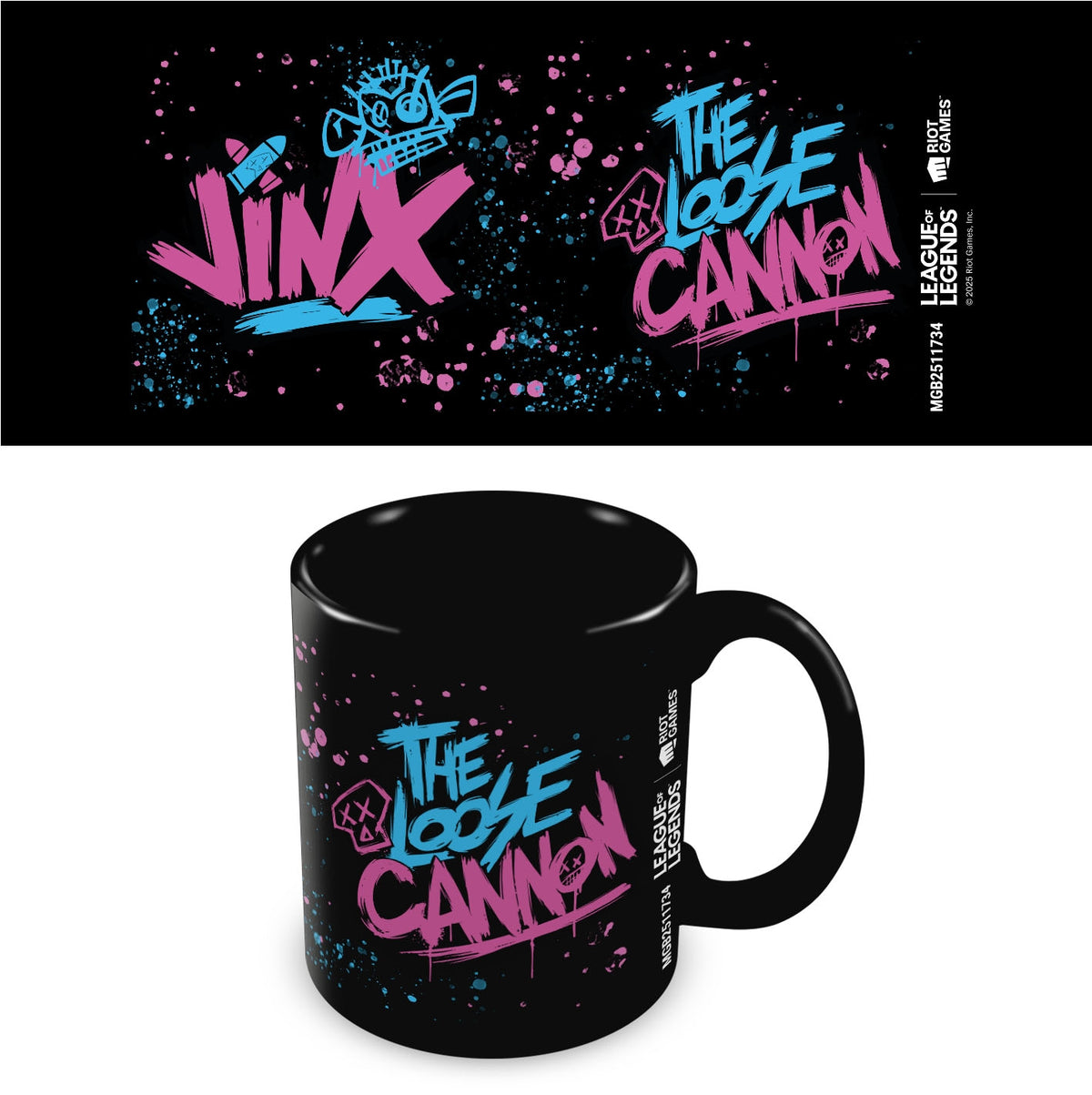 League of Legends Jinx logo official mug 11oz/315ml black ceramic | Pyramid