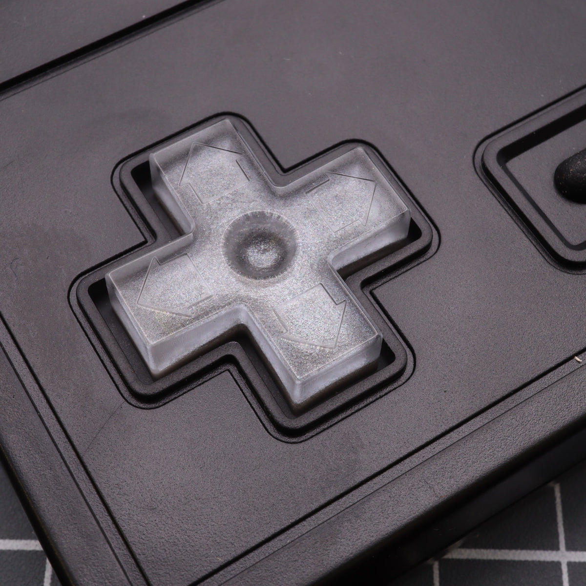 Hand cast custom resin buttons for Nintendo NES controller NES-004 (also fits Game Boy DMG-01) - Metallic Silver | Lab Fifteen Co