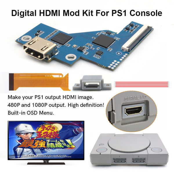Internal HDMI mod kit for PlayStation PS1 1080p digital | Hispeedido - 1