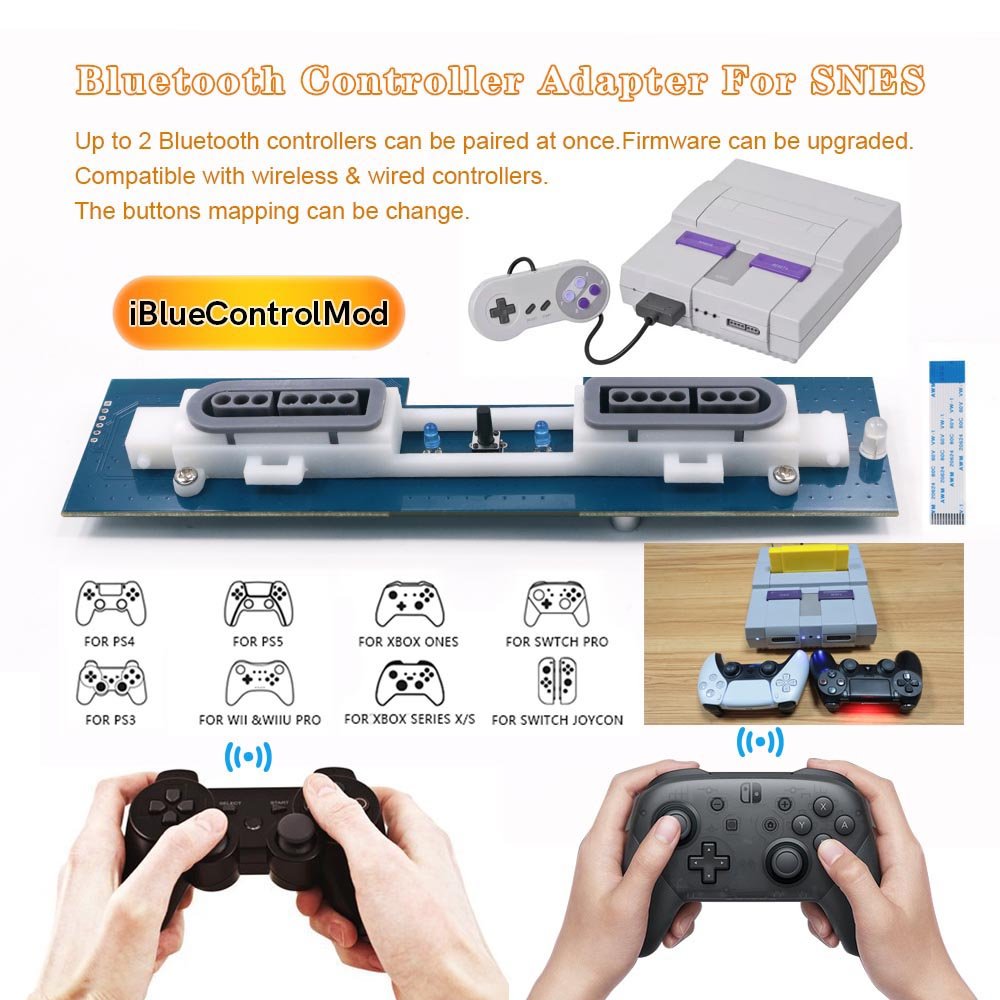 Internal wireless controller adapter for SNES (US) | Hispeedido iBlueControlMod - 1