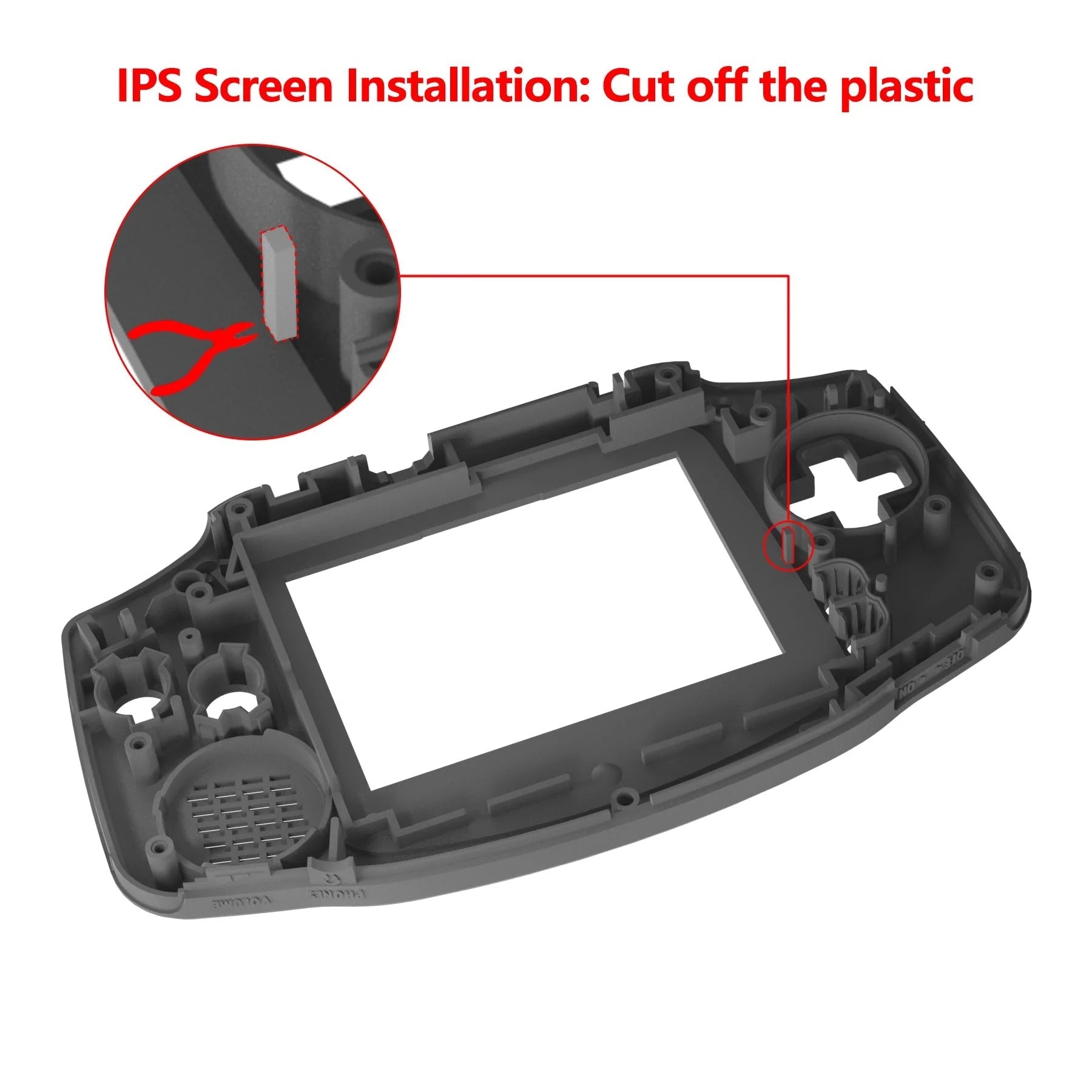 IPS ready shell for Nintendo Game Boy Advance custom modified replacement housing kit supports IPS & Original screens - NES Style GBA AGB | eXtremeRate - 3