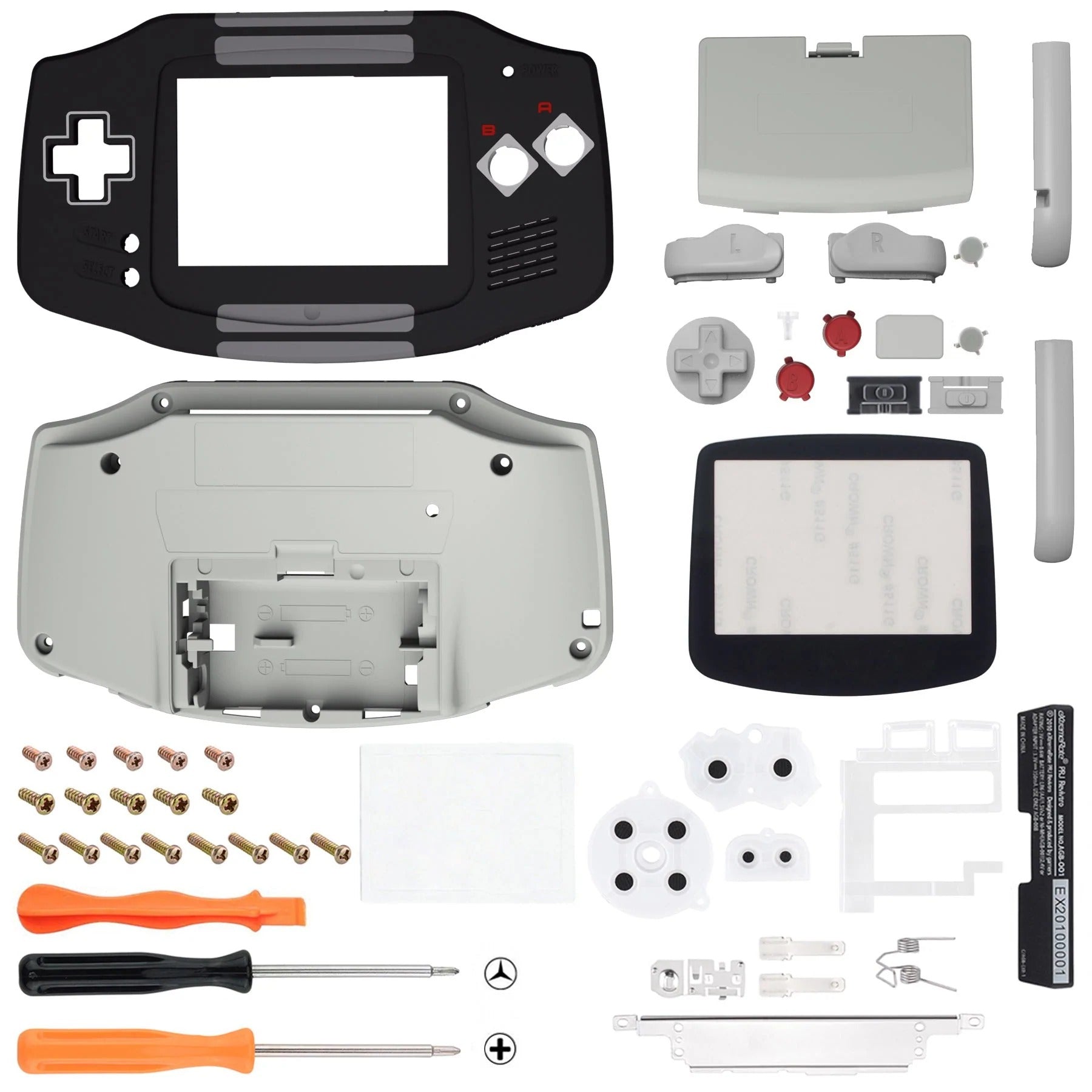 IPS ready shell for Nintendo Game Boy Advance custom modified replacement housing kit supports IPS & Original screens - NES Style GBA AGB | eXtremeRate - 2