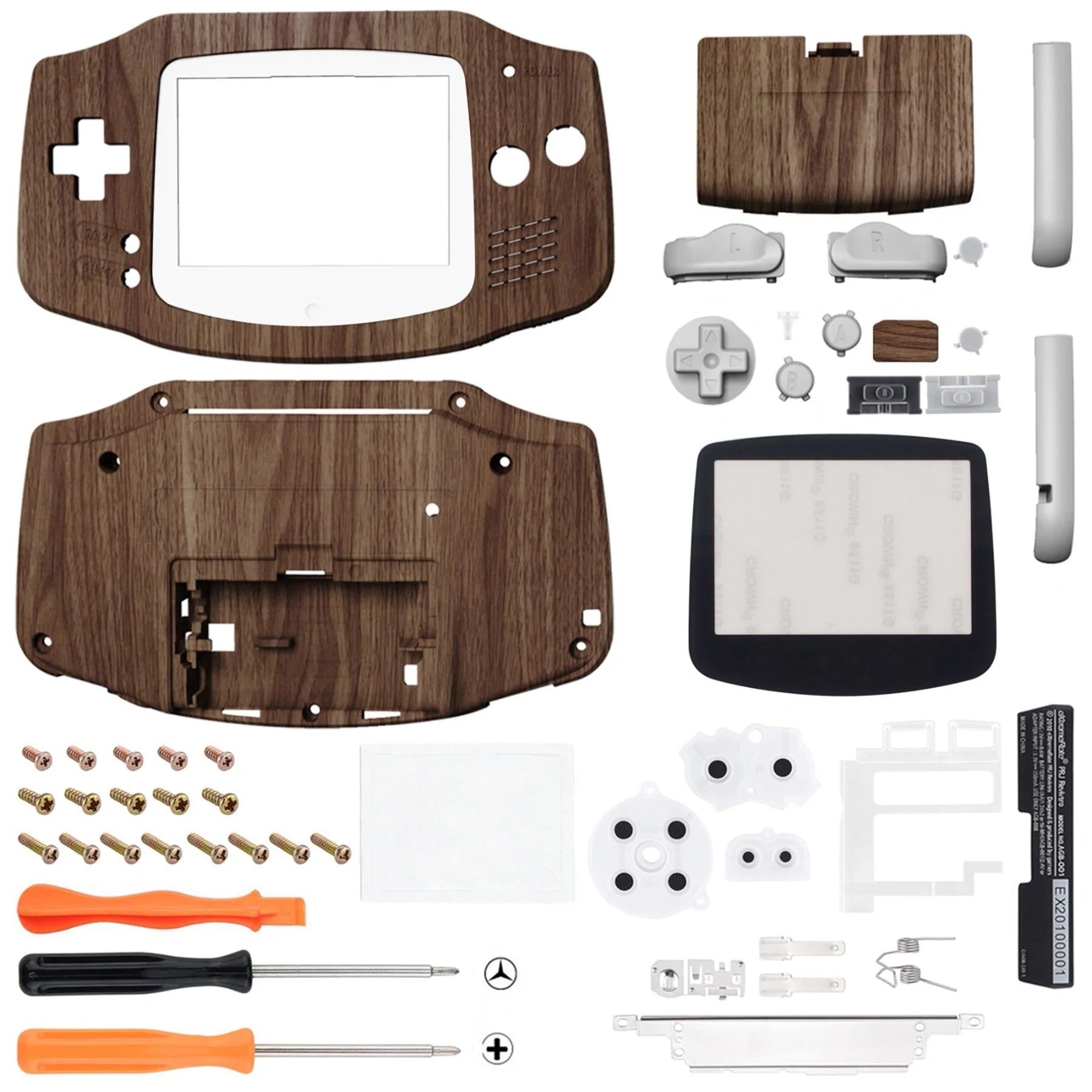 IPS ready shell for Nintendo Game Boy Advance custom modified replacement housing kit supports IPS & Original screens - Wood Grain GBA AGB | eXtremeRate - 1